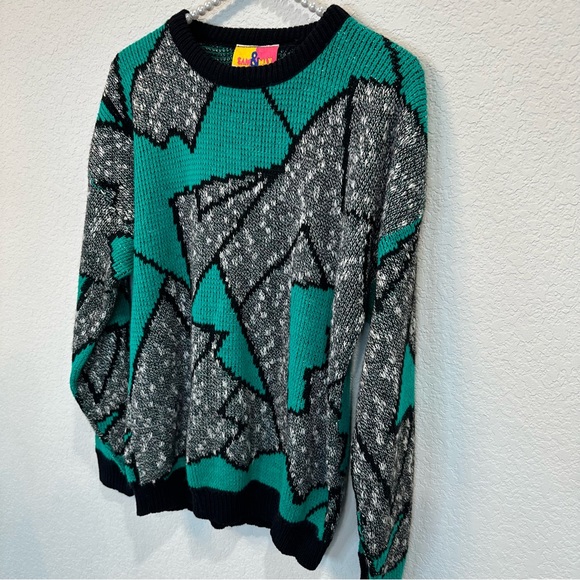 Vintage Sam & Max Abstract Green Sweater - Picture 7 of 10